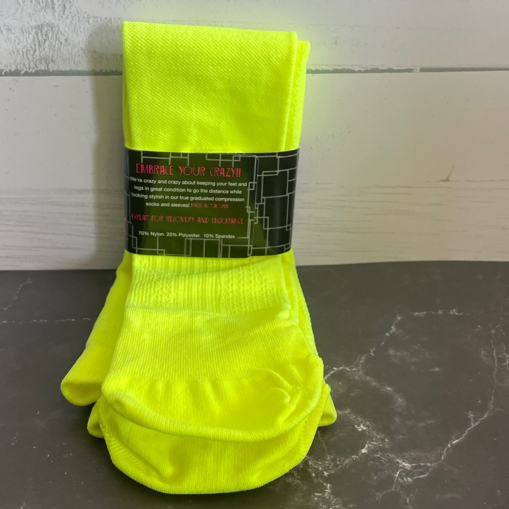 New Crazy Compression Neon Yellow Compression Socks 🧦 - Picture 2 of 6